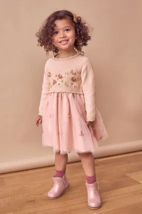 2-in-1 Occasion Long Sleeve Knitted Jumper Dress (3mths-10yrs)    