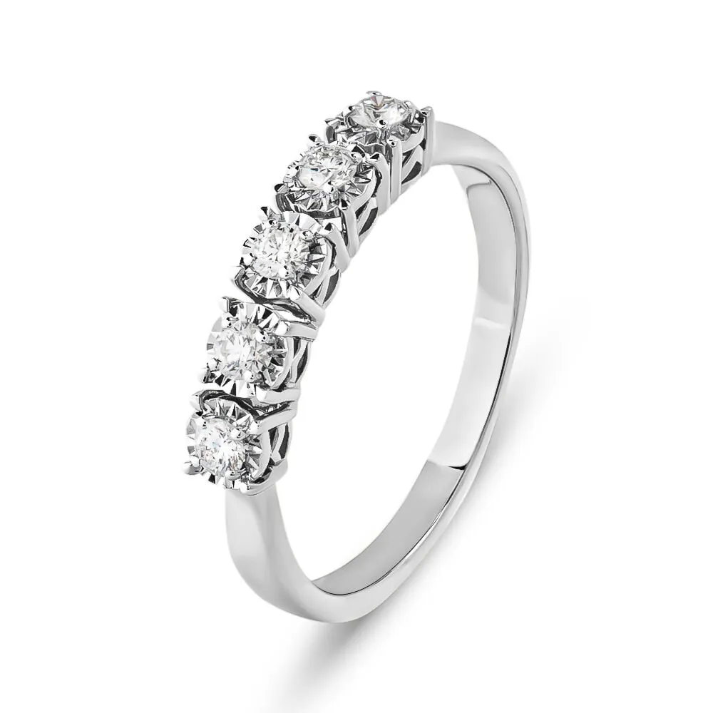 Anello Riviere Diamotion Oro Bianco 750/1000 Diamante Bianco 0,25 ct 1671448