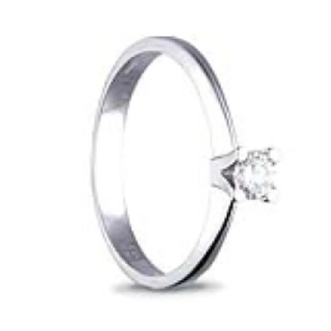 Anello solitario in oro bianco con diamante ct. 0,03