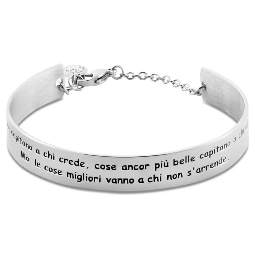 Bangle Lady Message Acciaio Cristallo Bianco 1663105