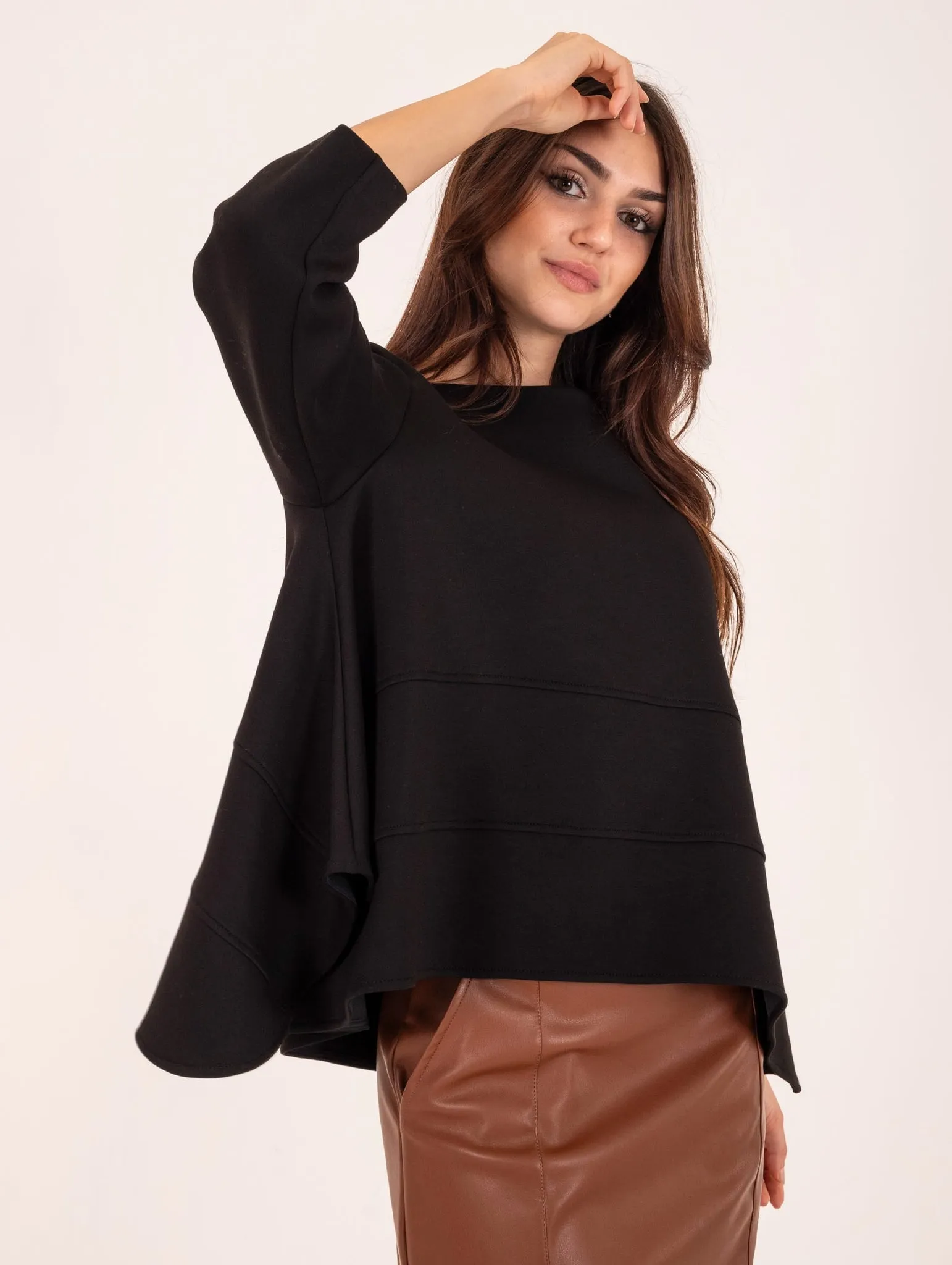 Blusa Asimmetrica Meimeij Nero