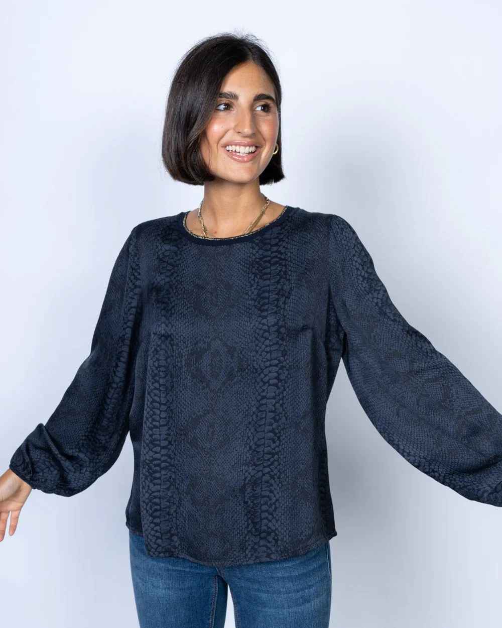 BLUSA CAMOMILLA PITONE BLU