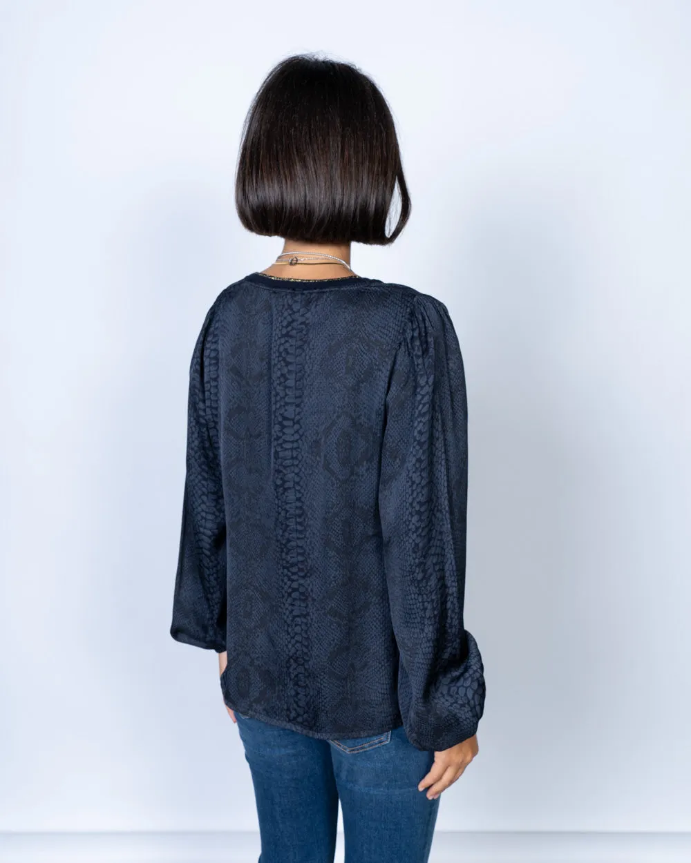BLUSA CAMOMILLA PITONE BLU