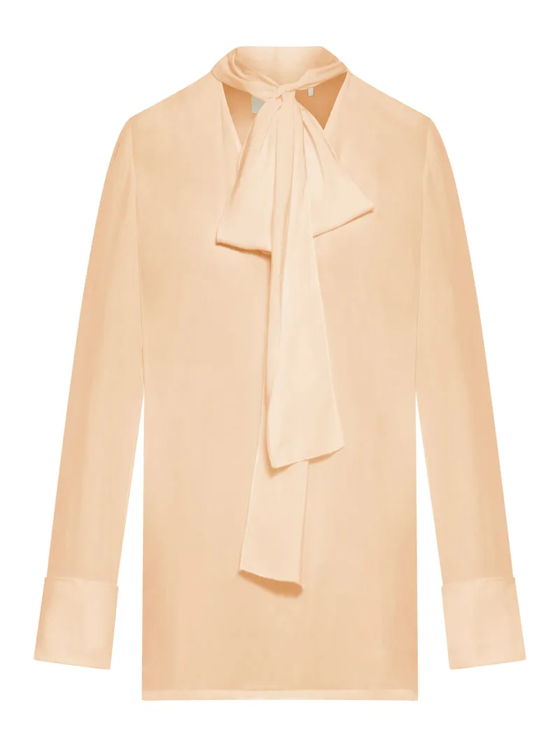 Blusa in seta con fusciacca