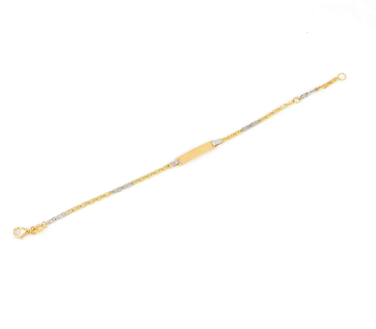 Bracciale bimbo con targhetta in oro bianco DZ-BRACC-0287