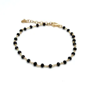 Bracciale Rosarietto Nero in Argento Gold