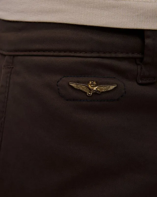 Brązowe spodnie cargo męskie Aeronautica Militare 242PA1329CT3170-57568