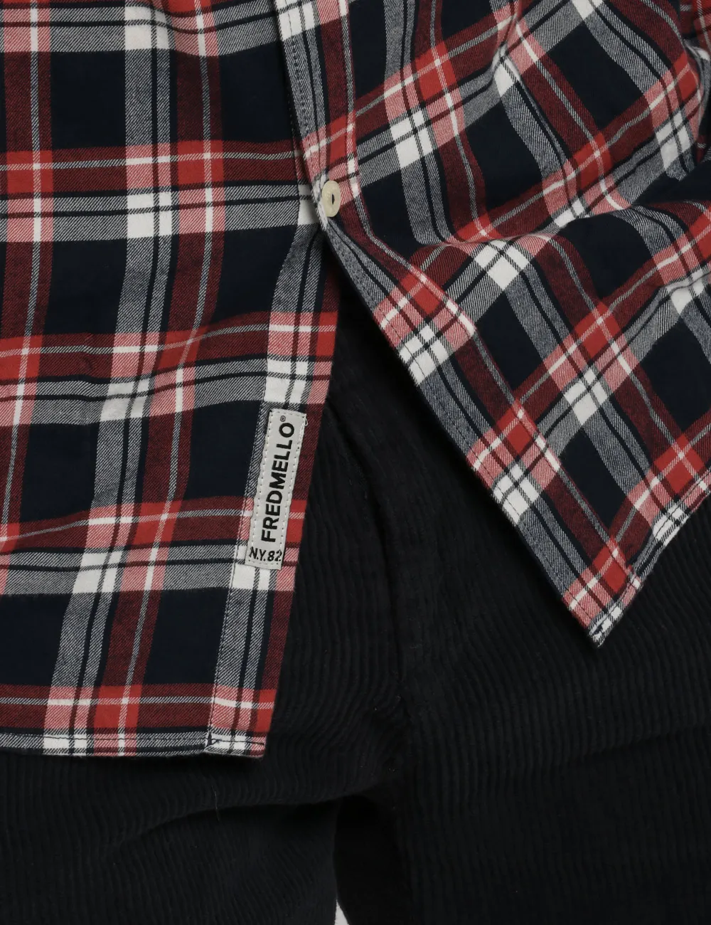 Camicia Fred Mello blu/rosso