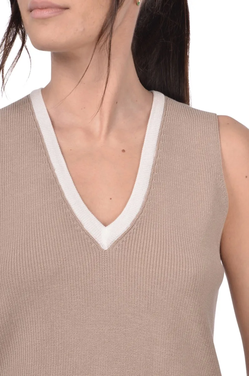 Canotta a Costa Gran Sasso Beige da Donna