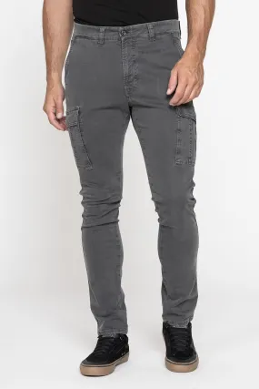 Carrera  ---------    ------------Cargo mod. 619 slim fit in pesante gabardina stretch - grigio scuro