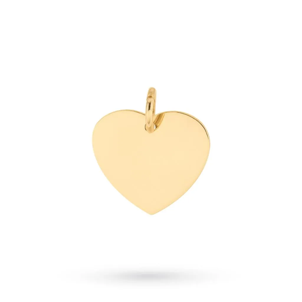 Ciondolo cuore lastra oro giallo 12x14mm