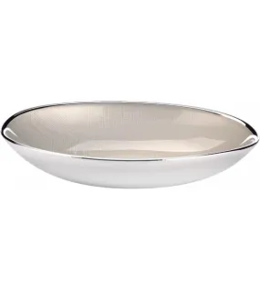 Ciotola in vetro Vienna ovale 15,5x23 cm h.4,5 - Bianco Perla 3.180040