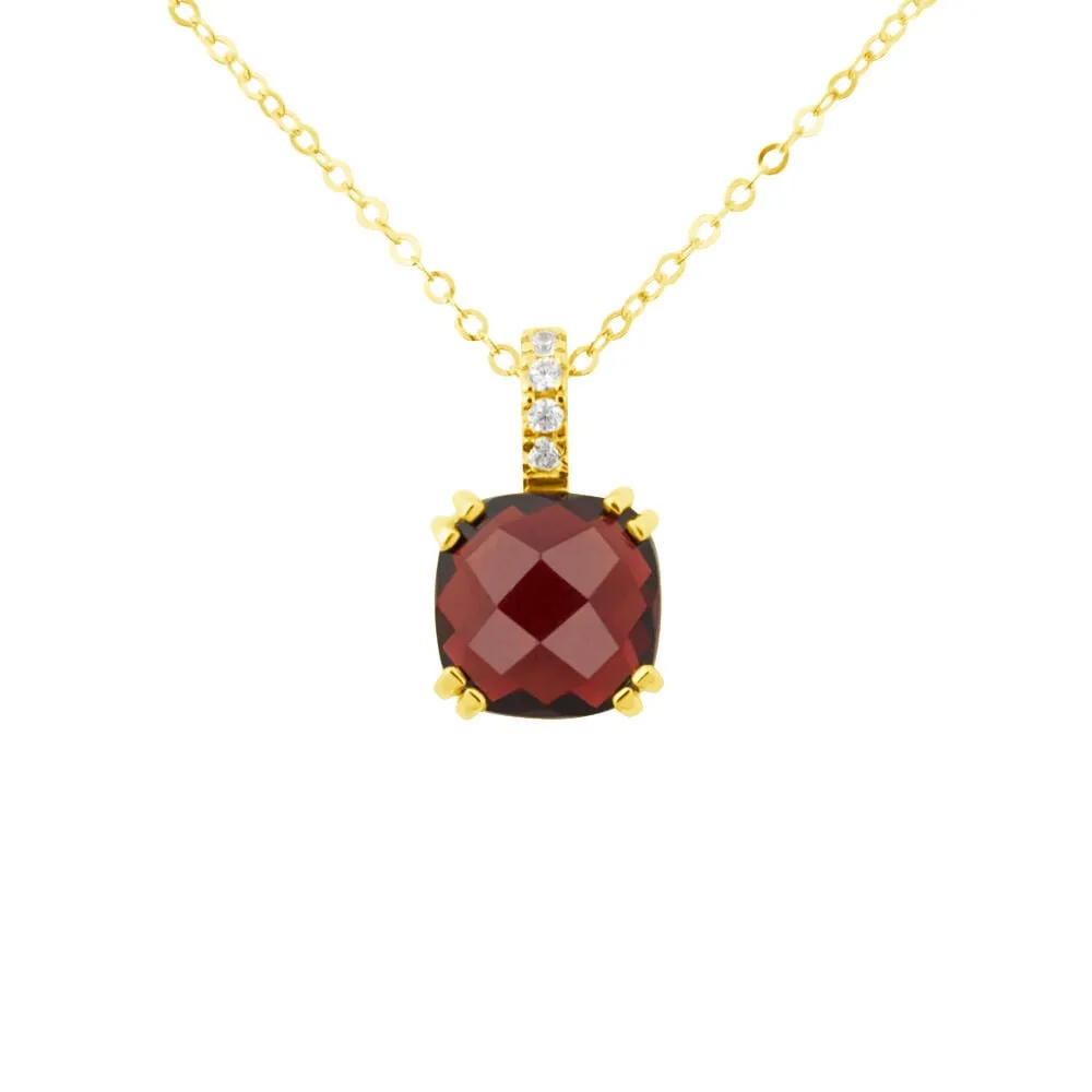 Collana Amélie Oro Giallo E Granato Con Cubic Zirconia