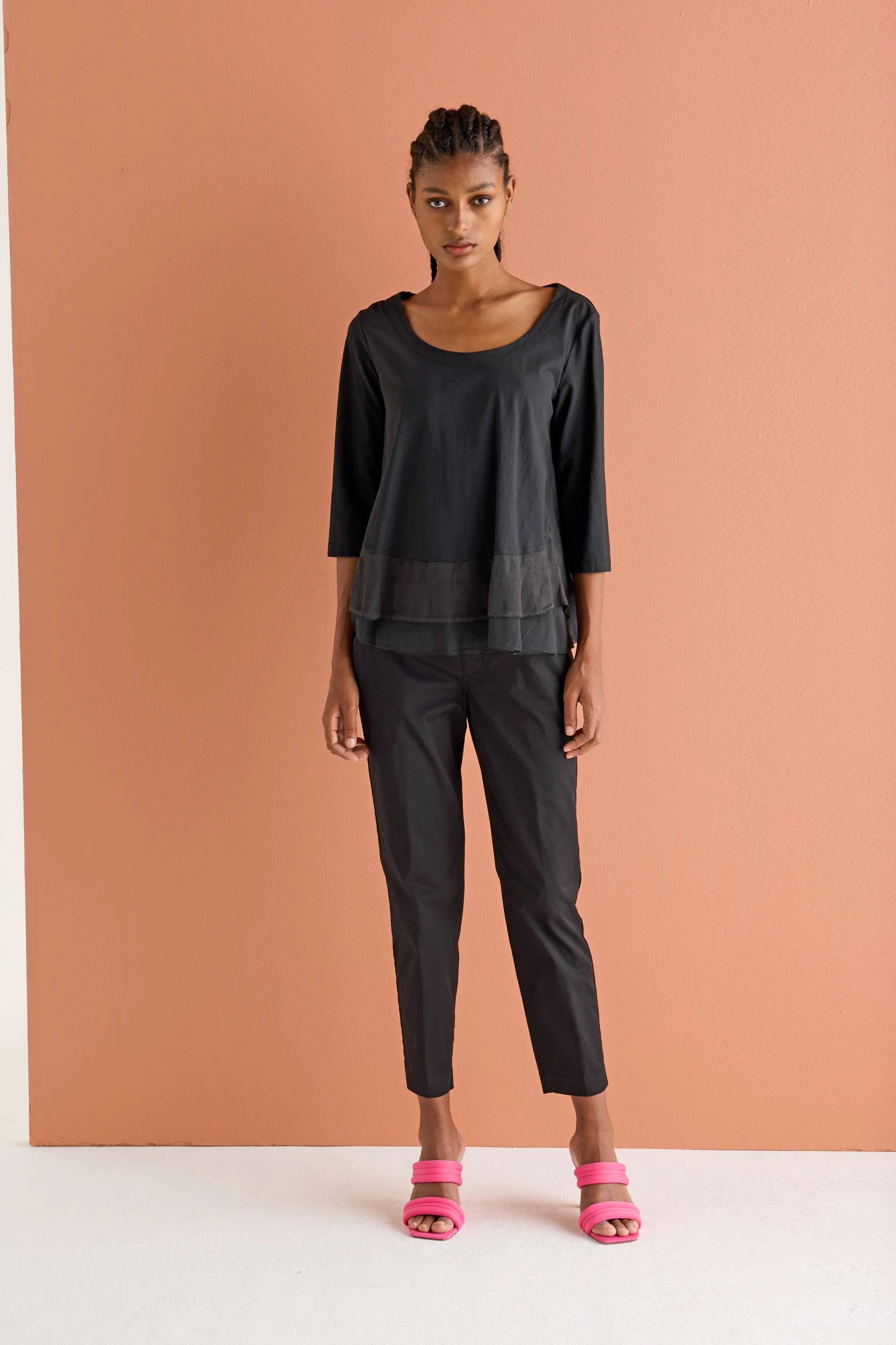 European Culture  ---------    ------------Blusa con Manica 3/4 37HU 2777