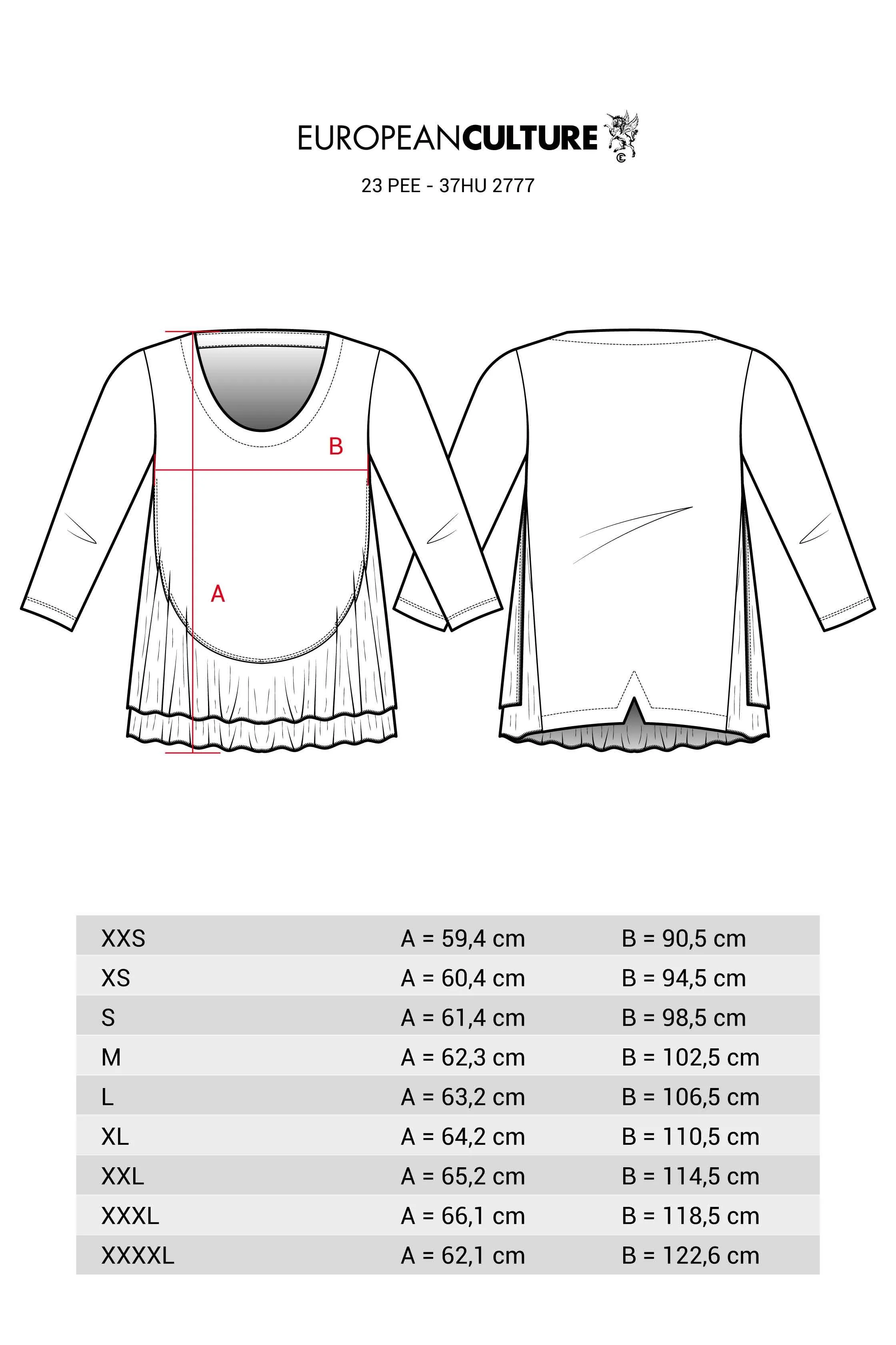 European Culture  ---------    ------------Blusa con Manica 3/4 37HU 2777