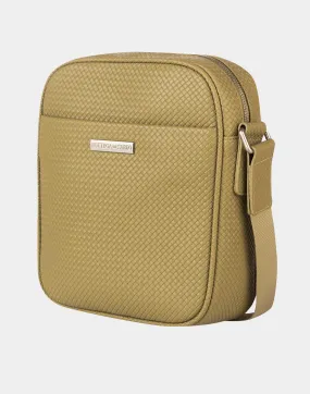 Green printed hand-bag with shoulder strap