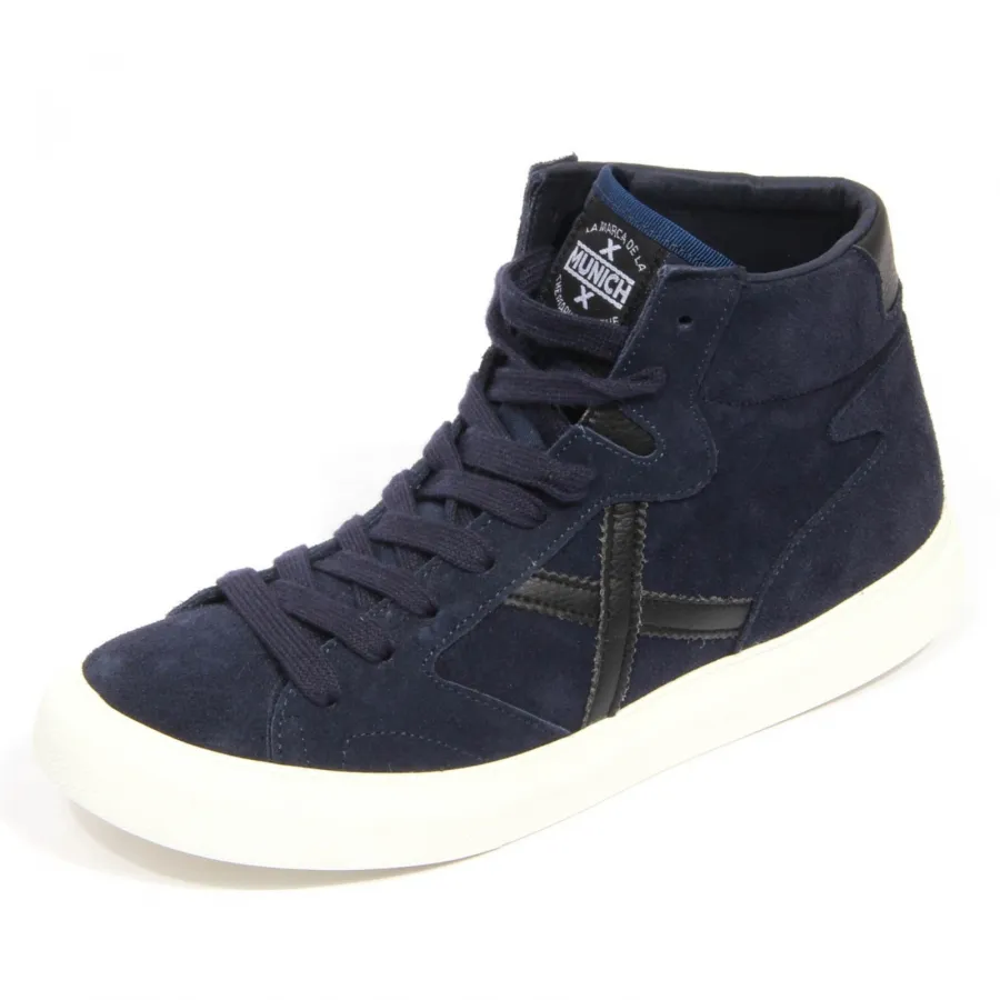 H1676 sneaker uomo MUNICH man MOEBIUS 05 suede shoes blue