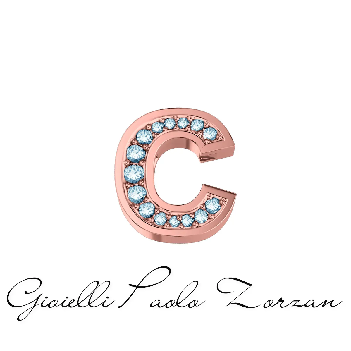 Lettera C in oro rosa e diamanti Elements DonnaOro Ref. DCHF9134C.002