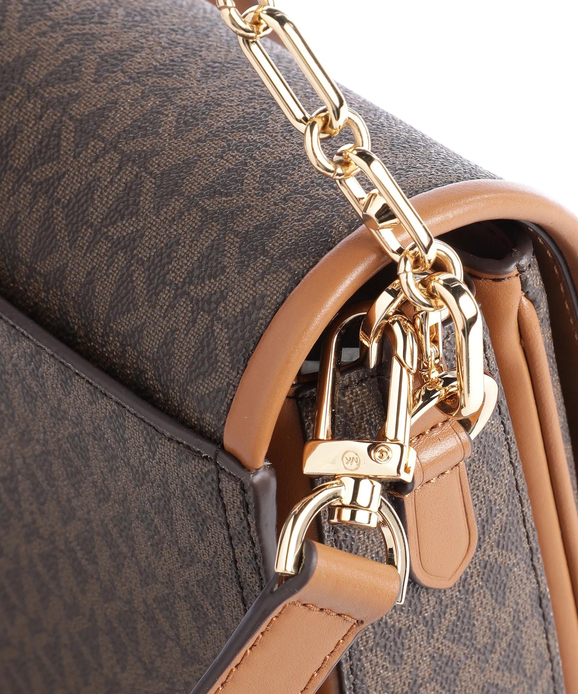 Michael Kors Parker Borsa a spalla tela marrone scuro  