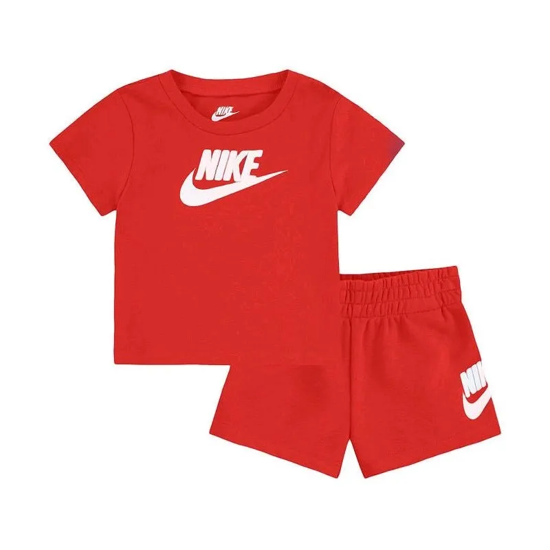 Nike Junior Club Tee & Short Set T-Shirt M/M+Short Rosso Baby Bimbo