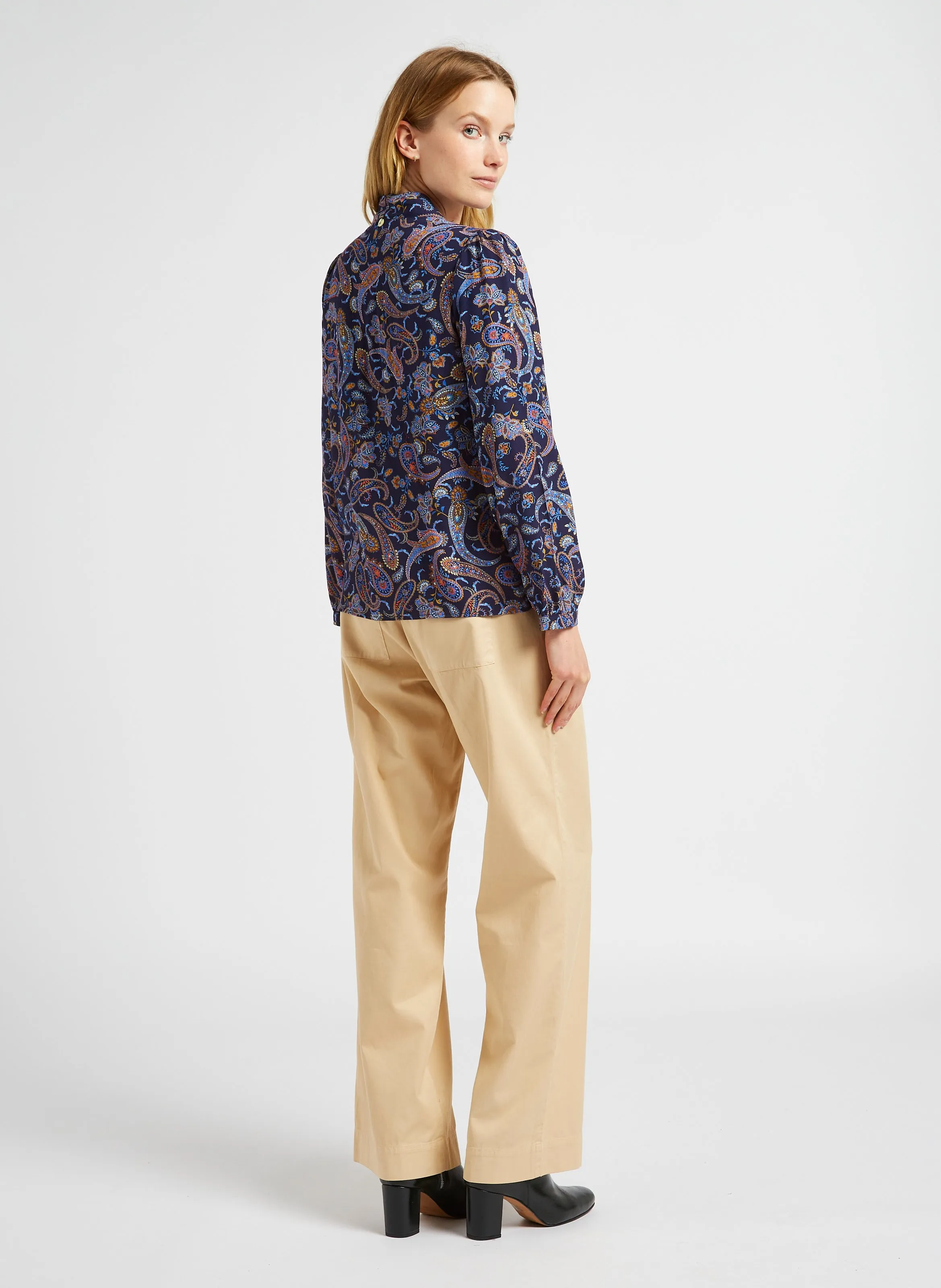  ONE STEP   CARA - Blusa incrociata stampata | Blu