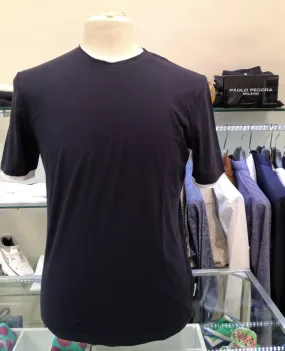 PAOLO PECORA T SHIRT BLU MEZZA MANICA IN COTONE