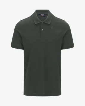 Polo verde militare mezza manica in micro piquè di cotone stretch
