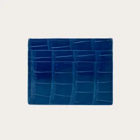 Porta carte di credito di alligatore, blu caraibi