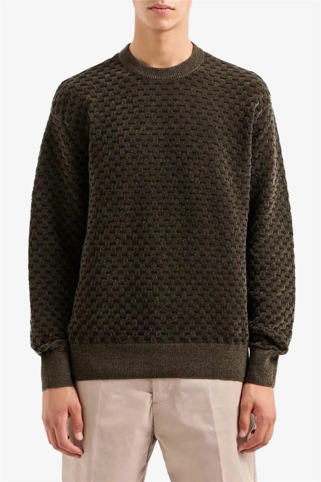 PULLOVER VERDE DA UOMO ARMANI EXCHANGE IN CINIGLIA 6DZM1Q