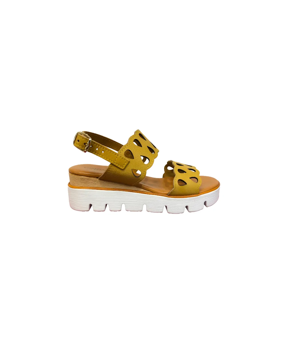 Sandalo CINZIA SOFT ca140575 cuoio giallo laser 2 fascie