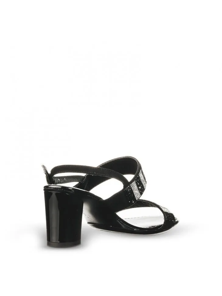 SANDALO GIOIELLO FASCE STRASS ARGENTO