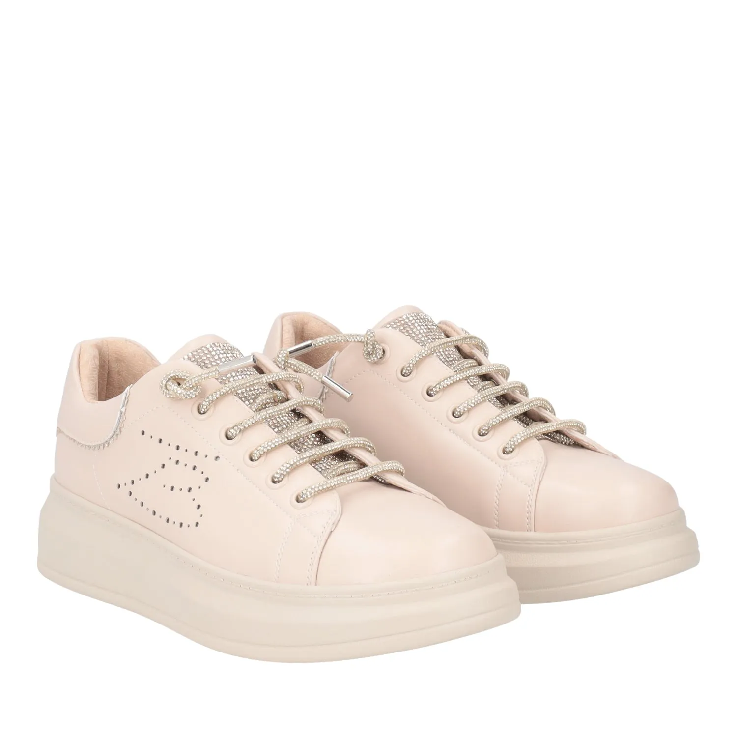     SNEAKER JULIETTE CON STRASS COLORE NUDE  