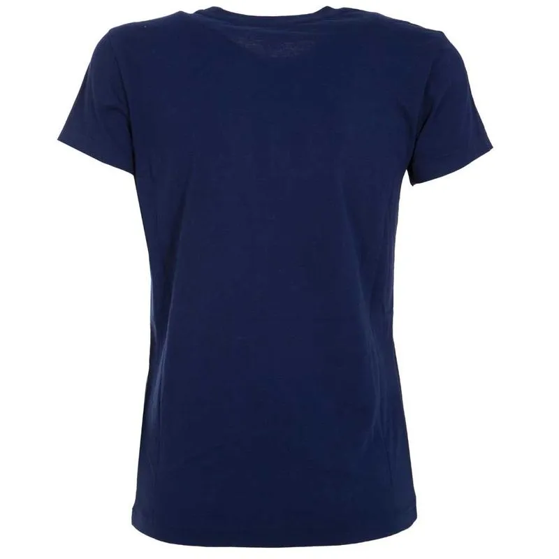 T-Shirt blu navy con perline multicolor 
