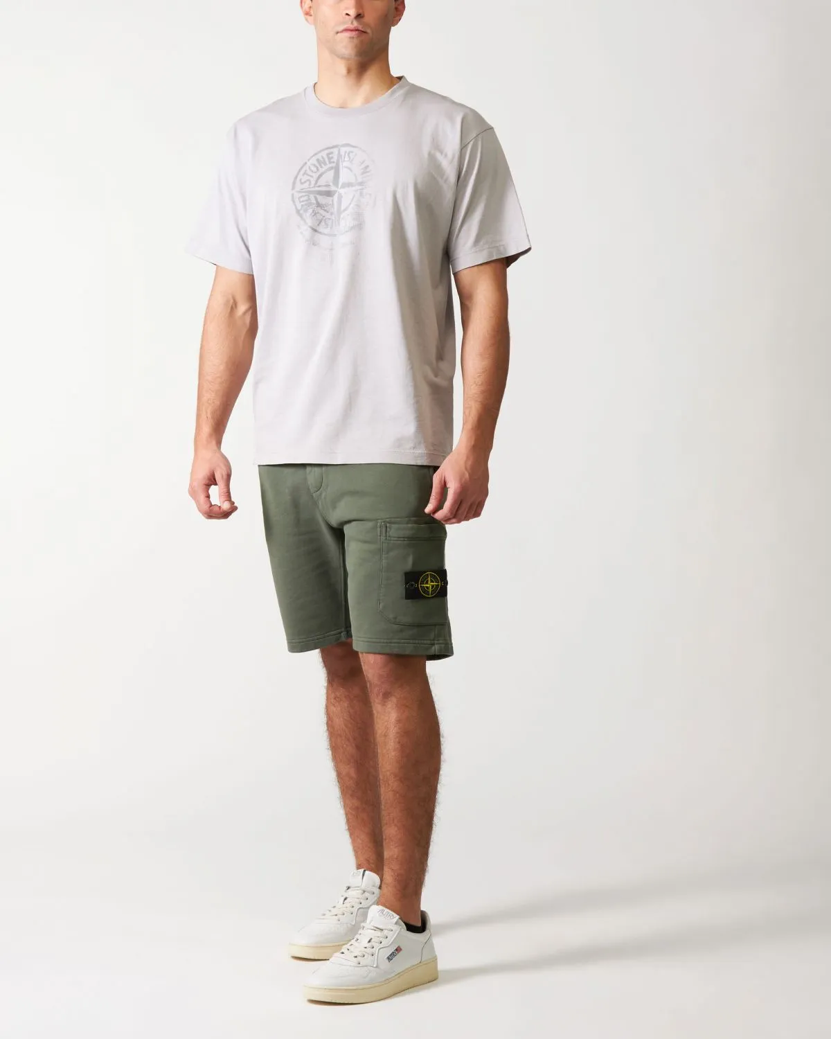 T-Shirt in cotone grigio con Logo